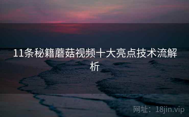 11条秘籍蘑菇视频十大亮点技术流解析